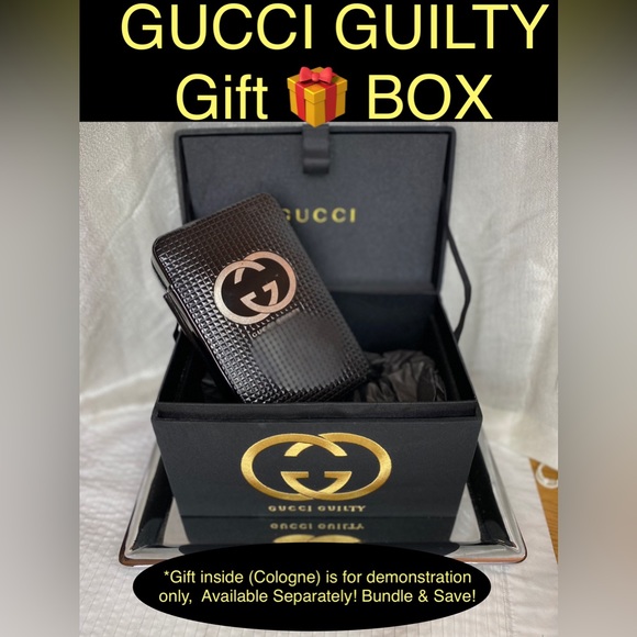 GUCCI Gift Box (GUCCI GUILTY) Satin with Embroidered Large Gold Logo🔥Deep 8”x5” - Picture 12 of 12